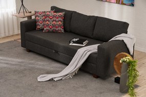 Τριθέσιος Καναπές Κρεβάτι Ανθρακί ALY 80x220x83