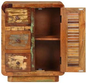 Ντουλάπι με 3 Συρτάρια 55x30x70 εκ. από Μασίφ Ανακυκλωμένο Ξύλο - Πολύχρωμο