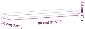 ΡΑΦΙ ΤΟΙΧΟΥ 80X20X2,5 ΕΚ. ΑΠΟ ΜΑΣΙΦ ΞΥΛΟ ΟΞΙΑΣ 356015