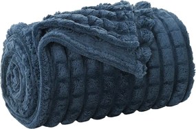 vidaXL Κουβέρτα Σκούρο μπλε 240 x 220 cm Μαλλί