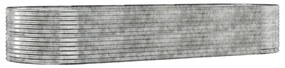 Ζαρντινιέρα Ασημί 367x140x68 εκ. Ατσάλι με Ηλεκτρ. Βαφή Πούδρας - Ασήμι