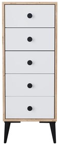 Συρταριέρα ArteLibre AMARI Δρυς/Λευκό Μοριοσανίδα 43x43x114cm-14870048