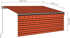 vidaXL Χειροκίνητη τέντα με ηλιακό LED 3,5 x 2,5 m