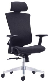 Πολυθρόνα Γραφείου Bf9600 Διευθυντή / Βάση Αλουμινίου - Ύφασμα Μαύρο. Διάσταση: 68x68x120/130cm