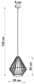 Sollux Κρεμαστό φωτιστικό Demi 1,Χάλυβας, PVC,1xE27/60w