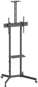 BRATECK βάση τηλεόρασης δαπέδου T1042T, 37-70", έως 45kg, με ράφια & ροδάκια