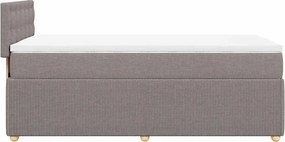 vidaXL Κρεβάτι Boxspring με Στρώμα Taupe 90x200 εκ. Υφασμάτινο