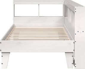 vidaXL Κρεβάτι Βιβλιοθήκη Χωρίς Στρώμα Λευκό 75x190 εκ Μασίφ Πεύκο