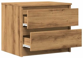 Κομοδίνο Αρτισιανή Δρυς 50x40x43.5 εκ. από Επεξεργασμένο Ξύλο - Καφέ