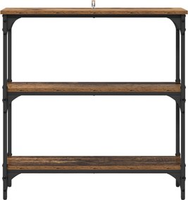 vidaXL Τραπέζι κονσόλας με ράφι Παλιό ξύλο 75 x 22,5 x 75 εκ