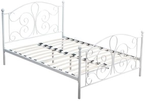 Κρεβάτι Houston 1435, Μονόκλινο, Άσπρο, 120x200, Μέταλλο, Τάβλες για Κρεβάτι, 120x209x93cm | Epipla1.gr