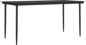 vidaXL Σετ Τραπεζαρίας Κήπου 7 τεμ. Συνθ. Ρατάν / Ατσάλι με Μαξιλάρια