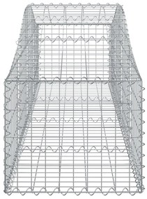 Συρματοκιβώτια Τοξωτά 12 τεμ. 200x50x40/60 εκ. Γαλβαν. Ατσάλι - Ασήμι