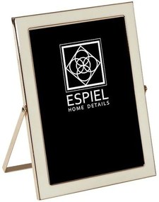 Κορνίζα FAM601 10x15cm White-Gold Espiel Μέταλλο