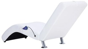 Πολυθρόνα/Ανάκλιντρο Μασάζ Λευκή Συνθετικό Δέρμα με Μαξιλάρι - Λευκό