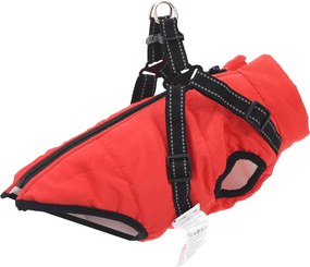 vidaXL Μπουφάν Σκύλου Κόκκινο L40 Φλις και Πολυεστέρας