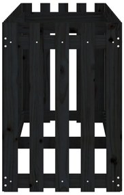 vidaXL Ζαρντινιέρα με Σχέδιο Φράχτη Μαύρη 200x50x70 εκ. Μασίφ Πεύκο