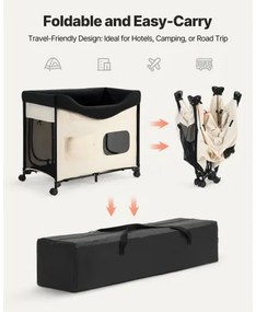 VEVOR Elevated Lounge Pet Bed Foldable Bunk Dog Bed with Wheels &amp; Side Bags XL
