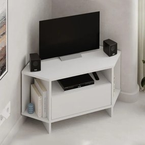 Megapap Έπιπλο Τηλεόρασης Γωνιακό Viva Λευκό 95,7x35,4x45εκ.