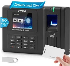 VEVOR Time Clock Biometric Clock 100000 Records Employee Attendance Machine