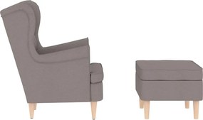 vidaXL Μπερζέρα Taupe Υφασμάτινη με Υποπόδιο