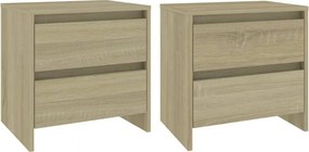 vidaXL Κομοδίνα 2 τεμ. Sonoma Δρυς 45x34,5x44,5 εκ. Επεξεργασμένο Ξύλο