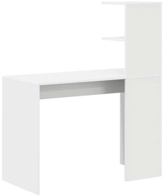 vidaXL Γραφείο με ράφι Λευκό 102 x 50 x 124 εκ. Επεξεργασμένο ξύλο