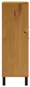 Συρταριέρα FLAM 92x40x122,5εκ Μασίφ Ξύλο Πεύκο με Γυάλινη Πόρτα - Καφέ