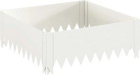 vidaXL Περίγραμμα γκαζόν 4 τμχ. 60 x 60 x 20 εκ Ατσάλι Λευκό