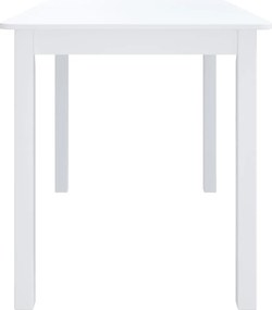 vidaXL Τραπεζαρία Λευκή 114x71x75 εκ. από Μασίφ Ξύλο Καουτσουκόδεντρου