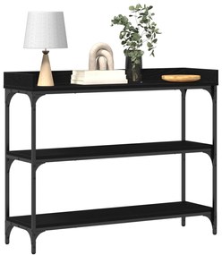 vidaXL Κονσόλα Μαύρη Δρυς 100x30x80 εκ. Επεξεργασμένου Ξύλου και Χάλυβα