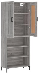 vidaXL Ντουλάπι Γκρι Sonoma 69,5 x 34 x 180 εκ. Επεξεργασμένο Ξύλο