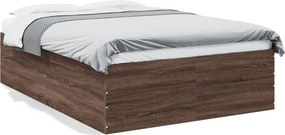 vidaXL Πλαίσιο Κρεβατιού Καφέ Δρυς 120x200 εκ. Επεξεργασμένο Ξύλο
