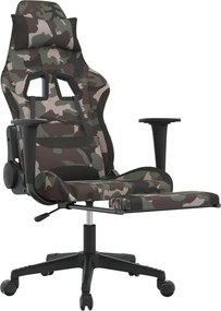 vidaXL Καρέκλα Gaming Παραλλαγή/Μαύρο Ύφασμα με Υποπόδιο