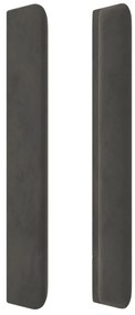 Κεφαλάρι με Πτερύγια Σκούρο Γκρι 83x16x118/128εκ.Βελούδινο - Γκρι