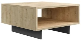 Τραπεζάκι Σαλονιού Hola 0207543 60x60x32cm Natural-Anthracite