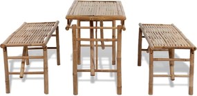 vidaXL Τραπέζι Μπύρας με 2 Παγκάκια 100 εκ. από Μπαμπού