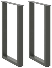 Πόδια Τραπεζιού Μπαρ σε Σχήμα U 2 τεμ. Ανθρακί 60x(90-91) εκ. Ατσάλι