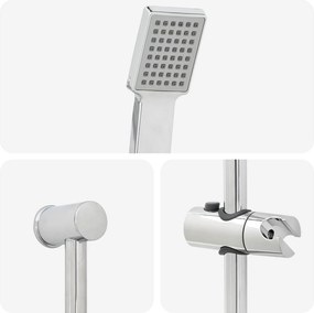 vidaXL Σετ Συστήματος Ντουζιέρας Χρωμέ 70 cm Ανοξείδωτο Ατσάλι