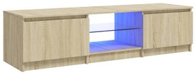 vidaXL Έπιπλο Τηλεόρασης με LED Sonoma Δρυς 140x40x35,5 εκ.