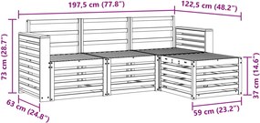 vidaXL Σειρά Καναπέ Εξωτερικού 4 pcs Φυσικό