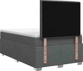 vidaXL Κρεβάτι box spring με στρώμα Σκούρο Γκρι 120 x 200 cm Ύφασμα