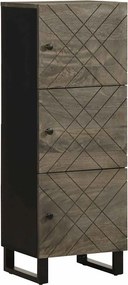 vidaXL Ντουλάπι Μαύρο 40 x 33 x 110 εκ. από Μασίφ Ξύλο Μάνγκο