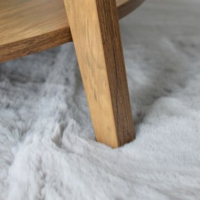 Στρογγυλό Xαλί Γούνινο (Φ100) Ravelia Fluffy Light Grey