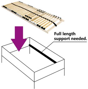 vidaXL Βάση κρεβατιού με λάμες Καστανό 70 x 190 cm Στερεό Ξύλο Μηλιάς