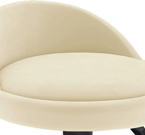 vidaXL Σκαμπό Μπαρ Κρεμ Βελούδινο