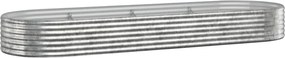 vidaXL Ζαρντινιέρα Ασημί 322x100x36 εκ. Γαλβανισμένος χάλυβας