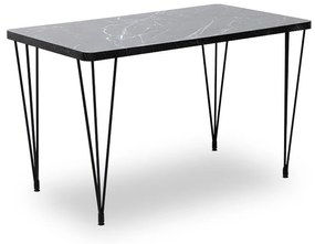 0212183 Τραπέζι Roger Megapap Mdf - μεταλλικό χρώμα μαύρο εφέ μαρμάρου 120x70x75εκ. Μέταλλο/MDF, 1 Τεμάχιο