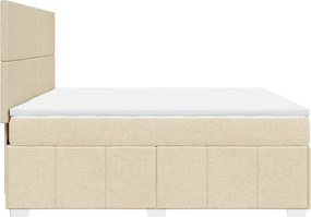vidaXL Κρεβάτι Boxspring με Στρώμα Κρεμ 180x200 εκ. Υφασμάτινο