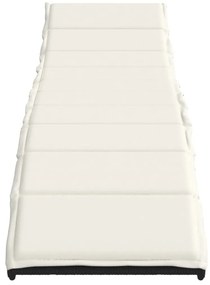 vidaXL Ξαπλώστρα Μαύρη 55x199x50 εκ. από Συνθετικό Ρατάν με Μαξιλάρι